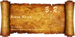 Bana Riza névjegykártya